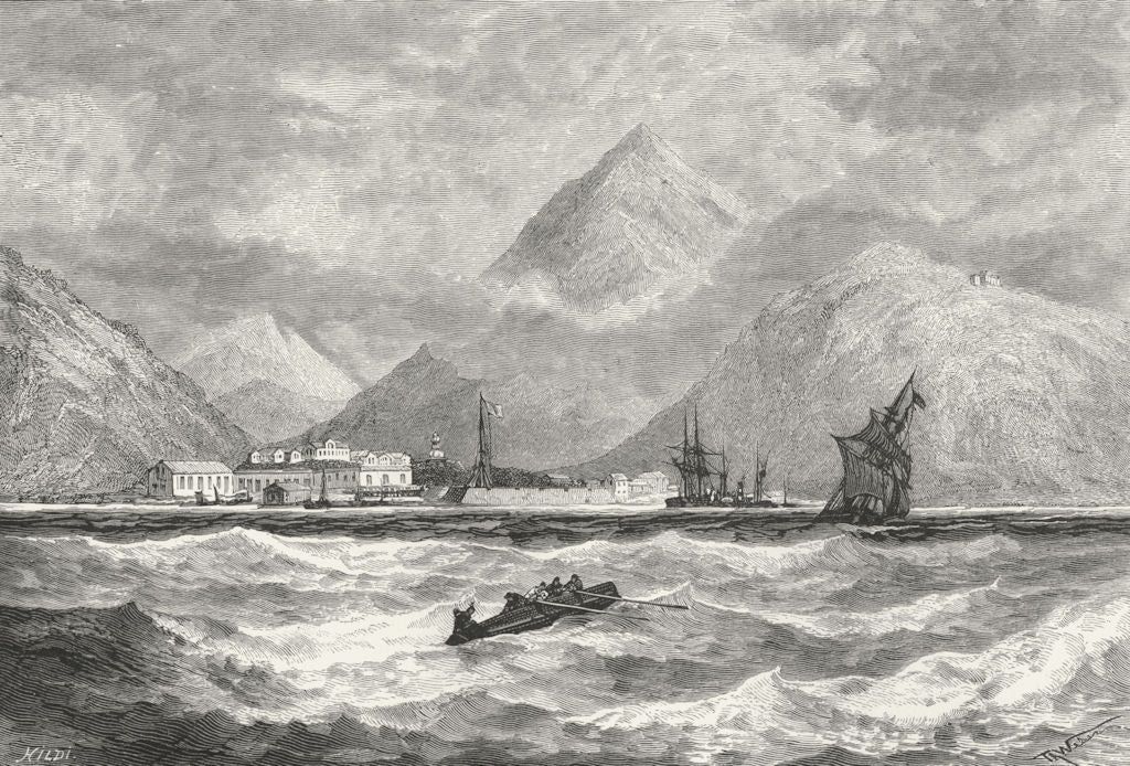 RUSSIA. Ayan, Sea of Okhotsk c1885 old antique vintage print picture